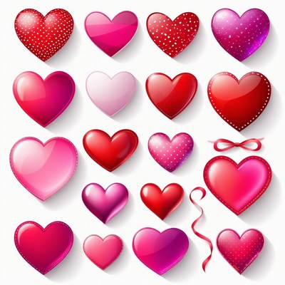Colorful hearts collection for valentine's day