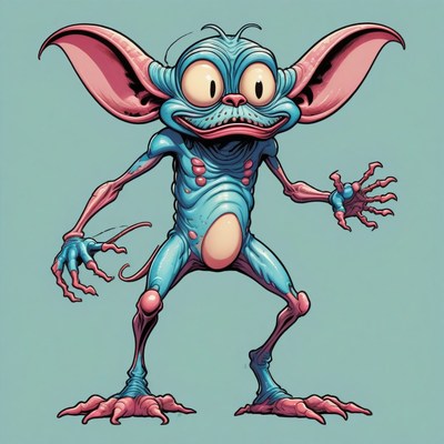 Blue alien cartoon character
