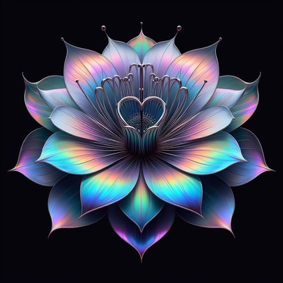 Iridescent lotus flower