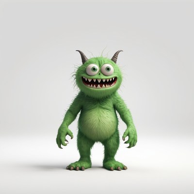 Green monster smiling