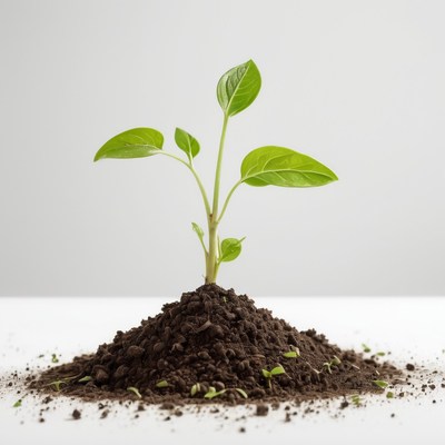 Small plant growing in soil