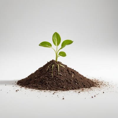 Seedling growing in soil