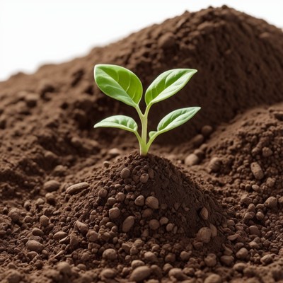 Seedling growing in soil