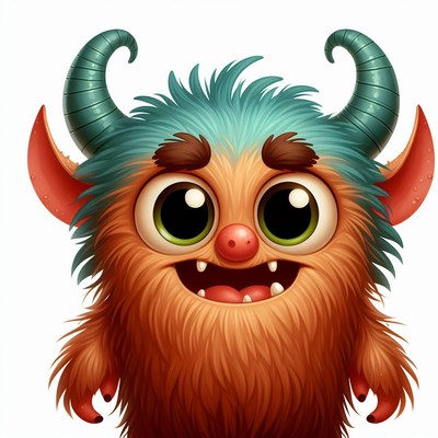 Cute monster with big eyes