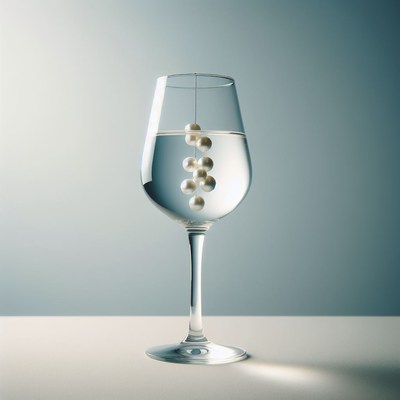 Wine glass with pearls