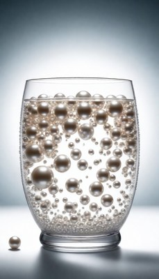 Pearls in a glass of water
