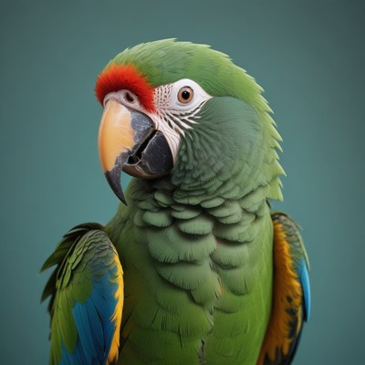 Green-winged macaw portrait