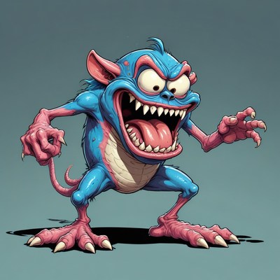 Blue monster illustration