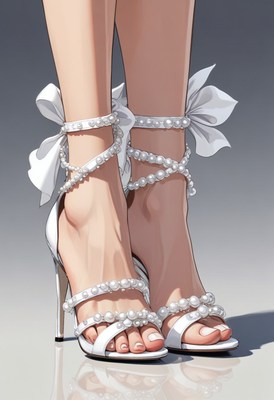 White pearl heels