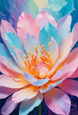 Colorful lotus flower close-up