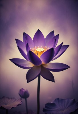 Purple lotus in soft light