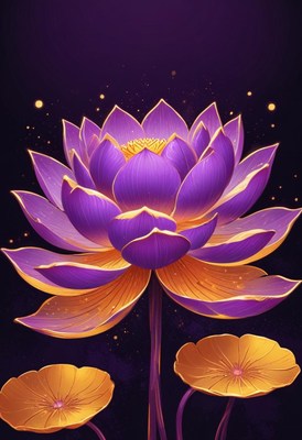 Purple lotus bloom