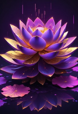 Purple lotus in water