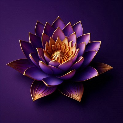 Purple lotus with golden center