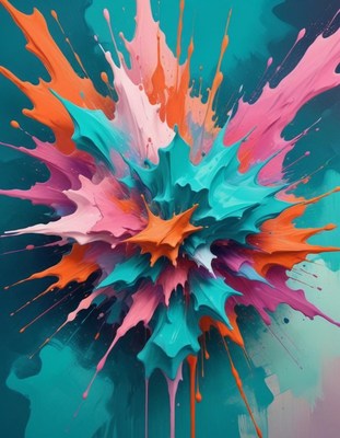 Colorful paint explosion