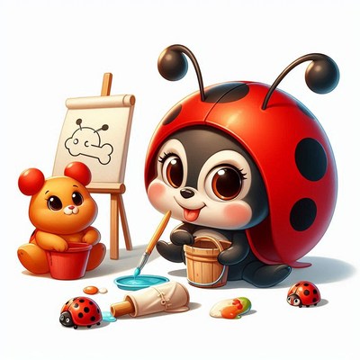 Ladybug painting with friends