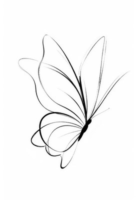 Black ink butterfly sketch