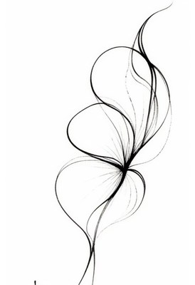 Abstract flower line drawing