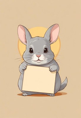 Chinchilla holding blank sign