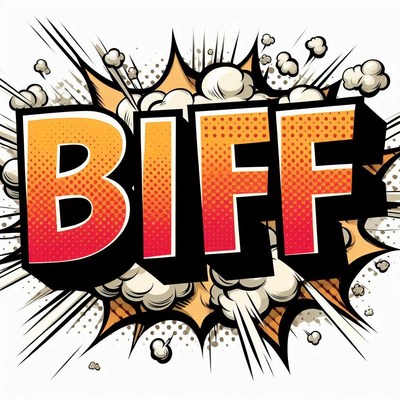 Comic style biff explosion graphic design