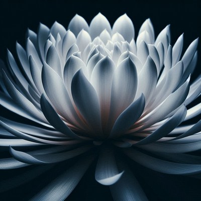 Serene lotus blossom illuminated against dark background