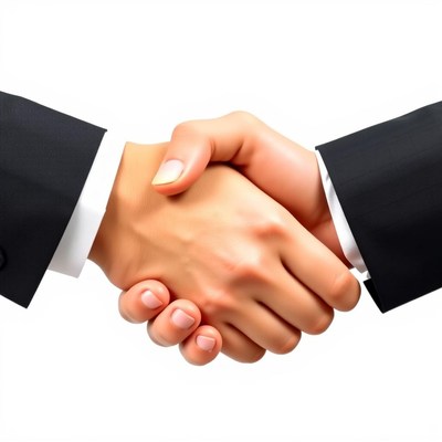 Two hands shake in agreement
