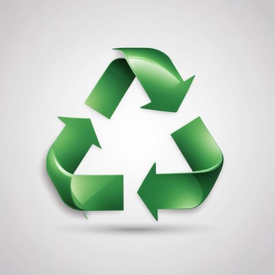 A green recycling symbol is shown