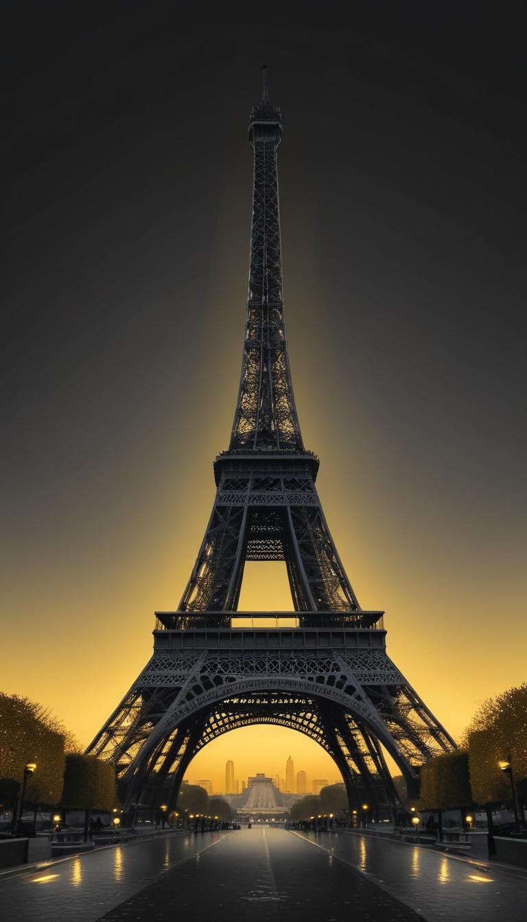 The eiffel tower at dusk in paris - Free Stock Image ID 1723925583913484
