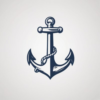 A detailed anchor with rope
