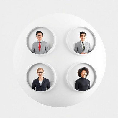 Four colleagues pose for a team photo