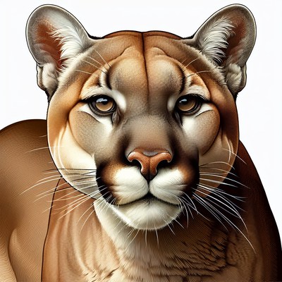 A mountain lion stares intensely at the camera