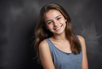 A young woman smiles at the camera