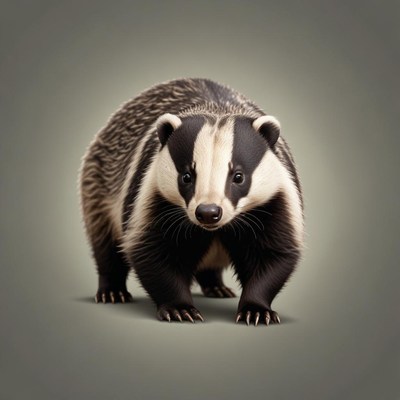 A badger looks directly at the camera