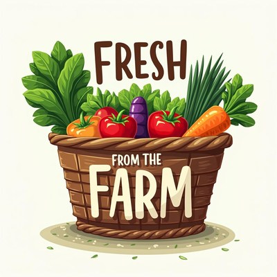 A basket of fresh vegetables from the farm