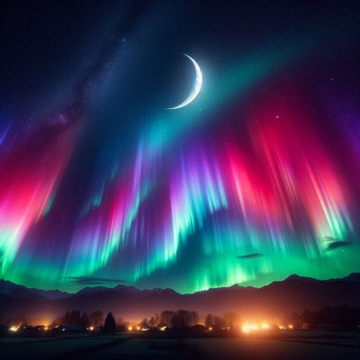 The northern lights dance across the night sky