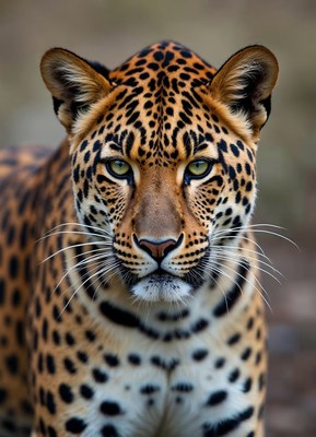 Majestic leopard gazing intently in the wild