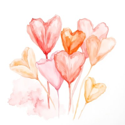Beautiful heart-shaped flowers on a white background
