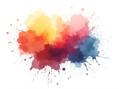 Colorful splashes of paint create an artistic display