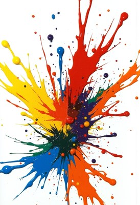 Colorful splash of paint creates vibrant artistic explosion