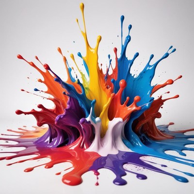 Colorful paint splash creates dynamic visual impact