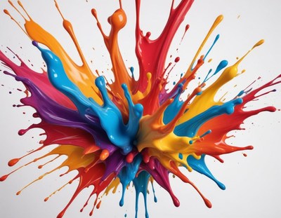 Vibrant colors explode in a splash of paint creation