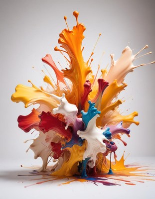 Colorful splashes create dynamic art form in studio