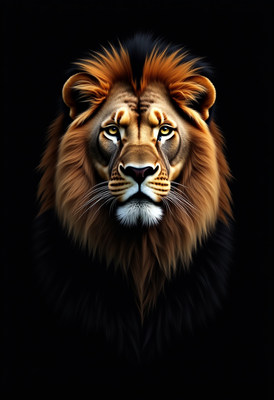 Majestic lion portrait with striking details captured
