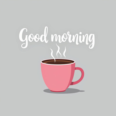 Morning coffee in a welcoming pink mug