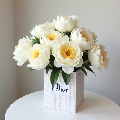 Elegant white peonies in floral arrangement