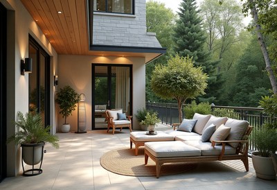 Elegant outdoor living space with modern design elements