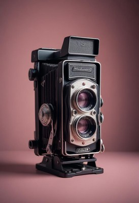 Vintage camera on display in a studio setting