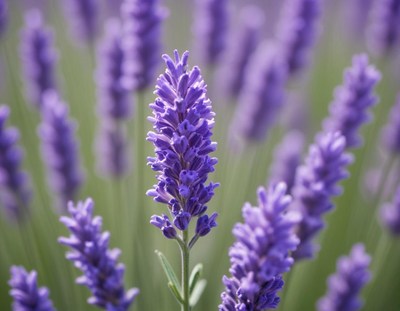 Lavender flowers in a serene field during summer bloom