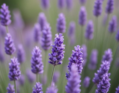 Vibrant lavender flowers blooming in a sunny garden
