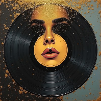 Vinyl record artwork displaying female portrait design
